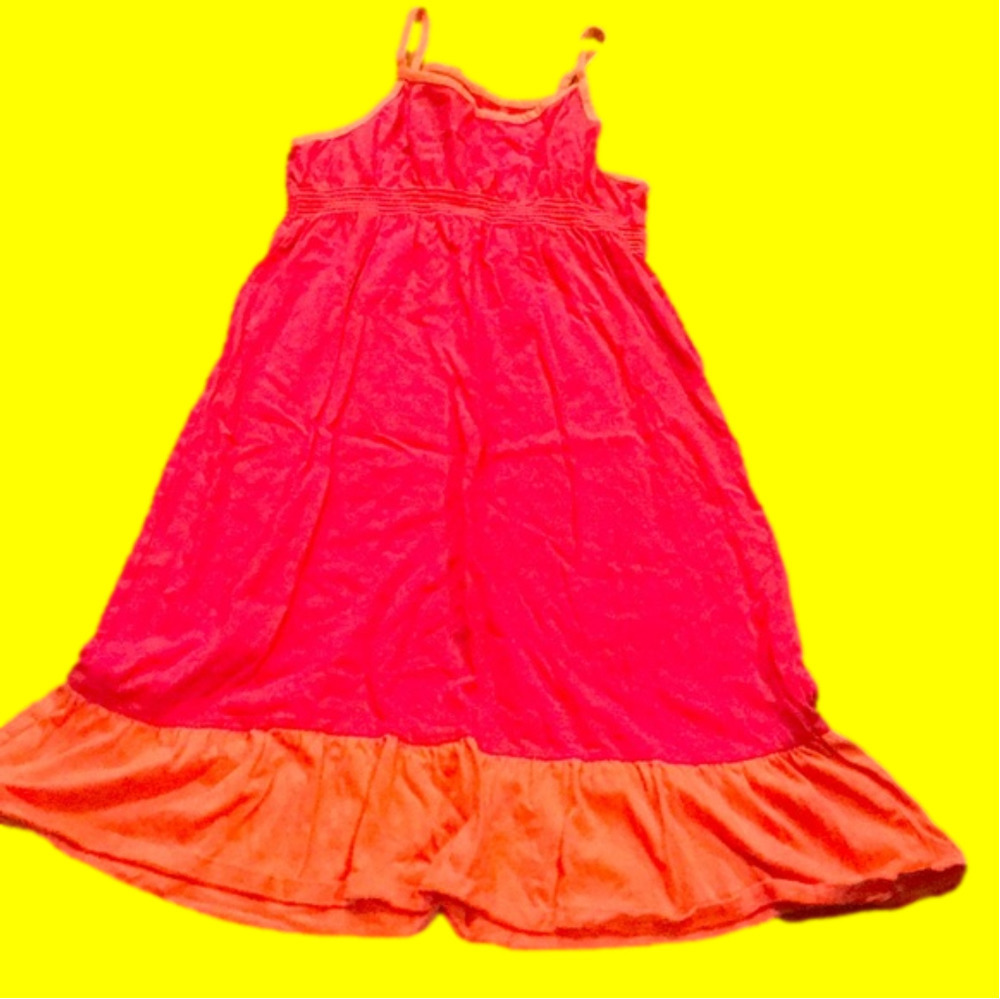 6/$20 Like new Girl’s XL orange and pink tank dress